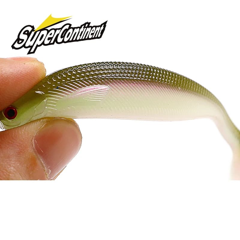 Leurre souple Supercontinent ShadTeez T-tail 50-100mm pour pêche du brochet et sandre - leurre 3D