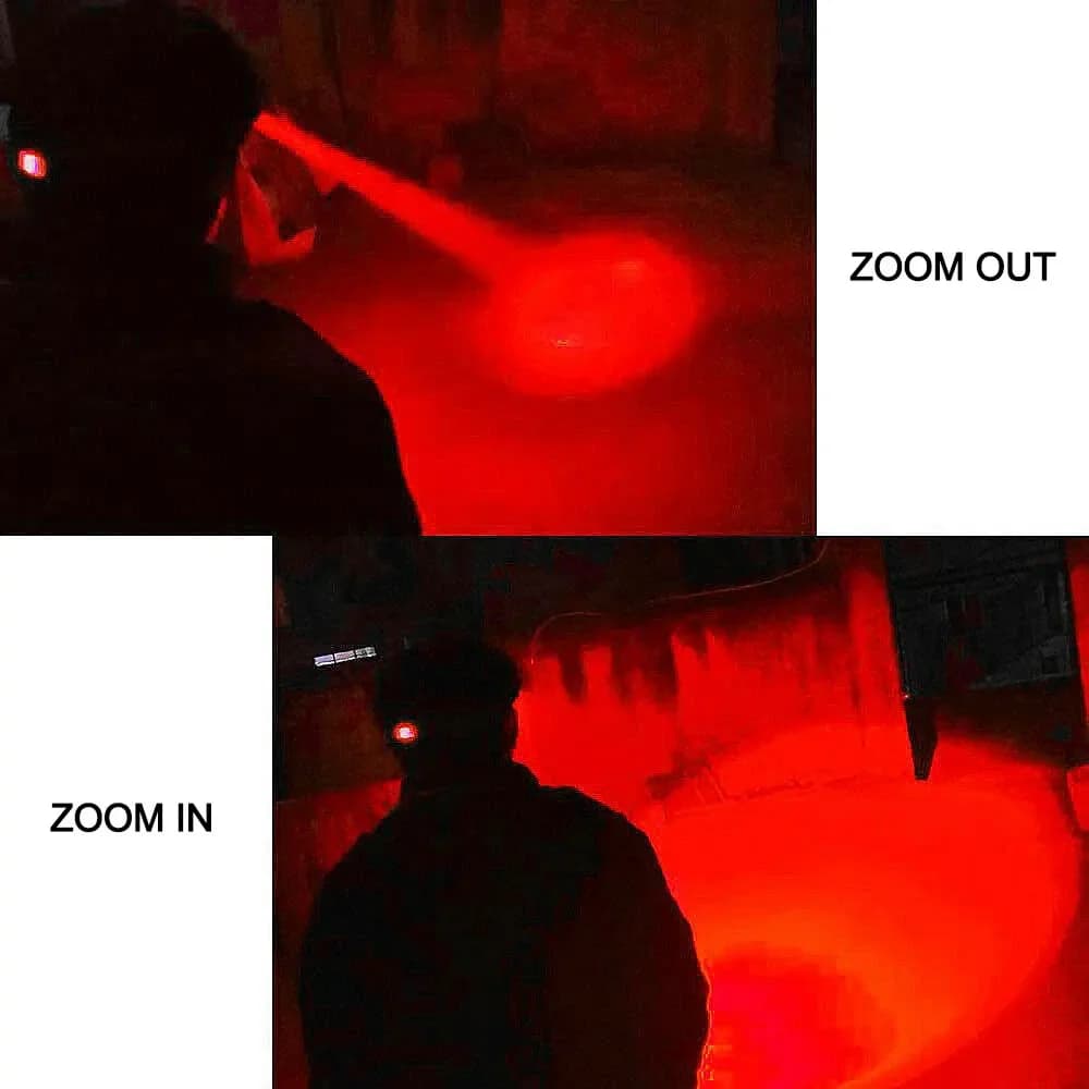 Lampe frontale pêche lumière rouge verte tactique zoomable pour chasse et camping outdoor