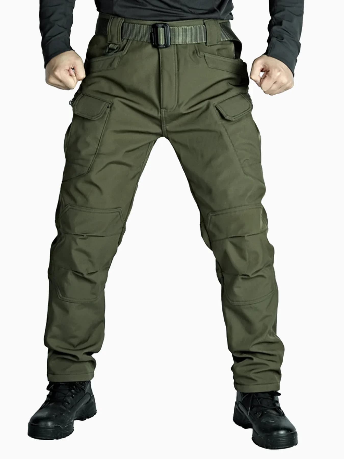 Pantalon cargo polaire 2025 pour homme - Pêche hivernale, randonnée, coupe droite et confortable