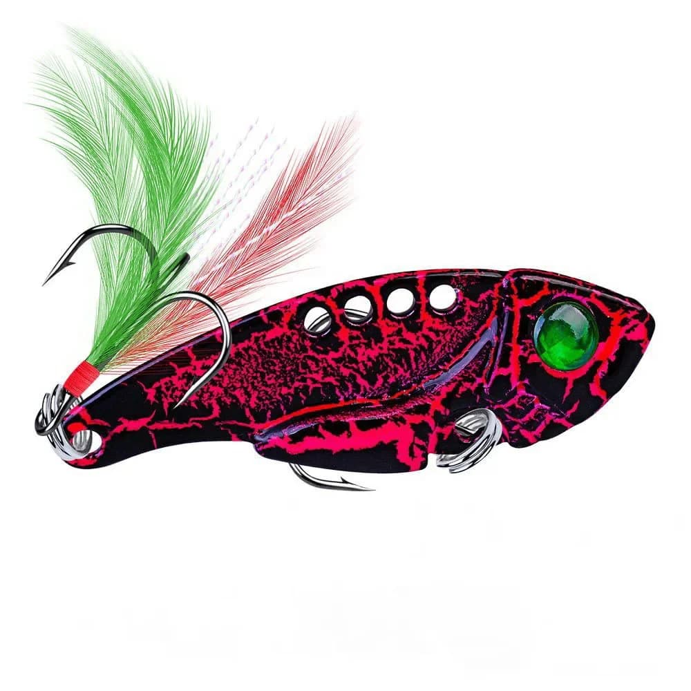 Cuillère pêche brochet 50mm 10.5g 8 couleurs avec triple hameçon - leurre métal wobble