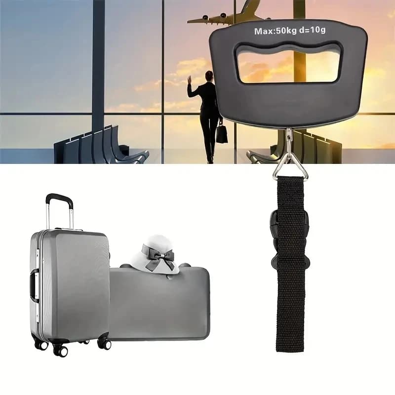 Balance numérique à crochet 50kg/10g portable - Pèse-bagages voyage avec rétroéclairage pour pêche