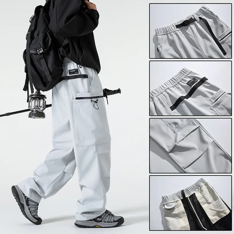 Pantalon cargo camouflage homme automne - Pêche randonnée imperméable coupe-vent style américain