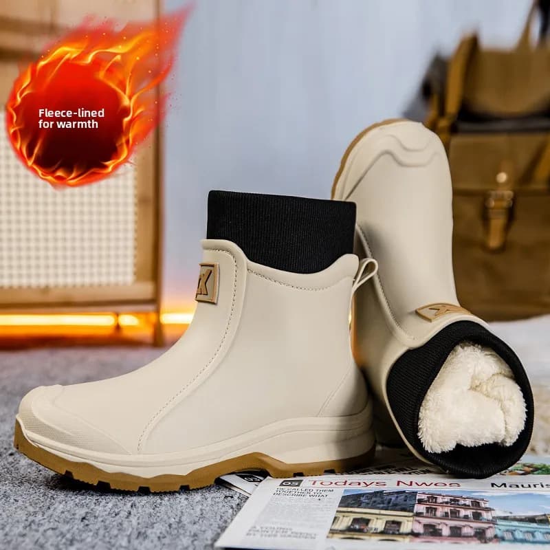 Bottes de pluie basses homme mode toutes saisons antidérapantes résistantes PVC