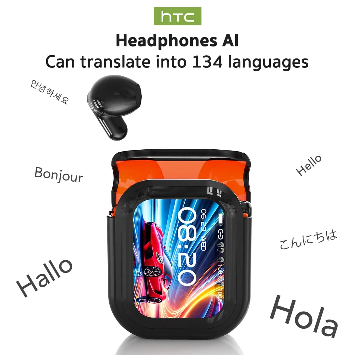 Écouteurs traduction HTC NE20 Bluetooth 6.0 étanche IPX4 longue autonomie pour pêcheurs voyage