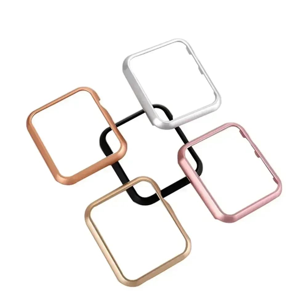Cadre métal aluminium or pour Apple Watch SE 10 9 8 7 - protection étanche pêche
