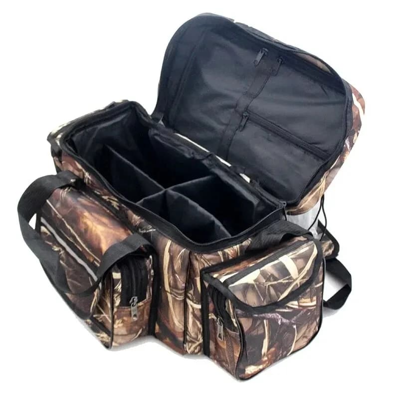 Sac de pêche étanche 50x30x25cm grande capacité nylon deux couches pour matériel de pêche extérieur