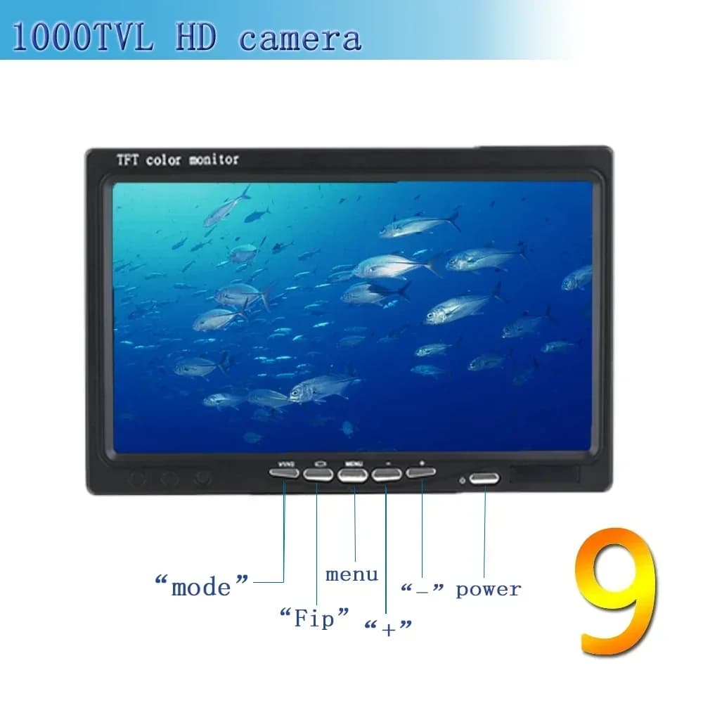 Caméra sous-marine HD 1000TVL vision nocturne 36LED pour pêche glace et eau profonde 20-100m