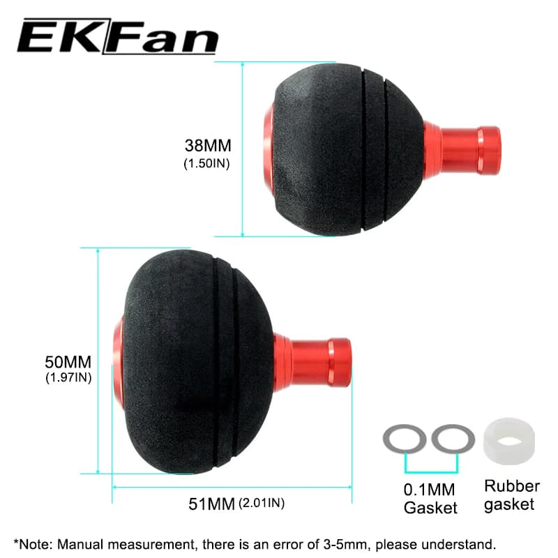 Boutons EVA EKfan 38/50MM Roulements 7x4x2.5MM Axe 4MM Manette Moulinet SHI&DAI DIY Pêche