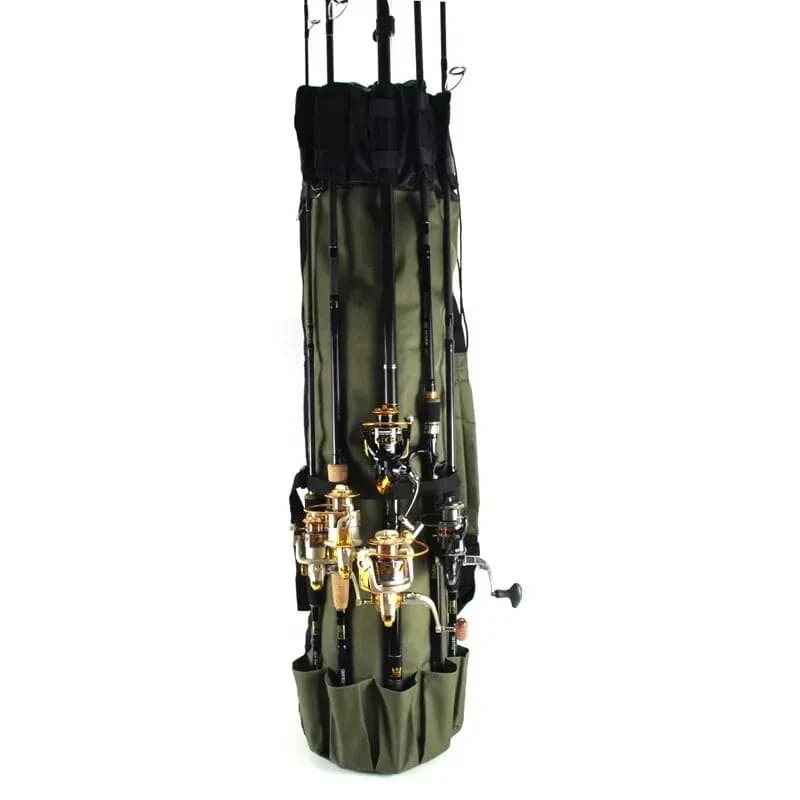 Sac de pêche Oxford cylindre pour canne et moulinet - Étui de transport professionnel pour matériel de pêche