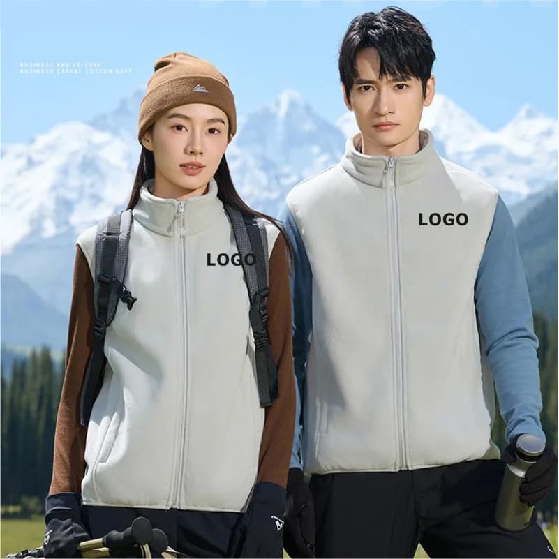 Veste sans manches matelassée chaude pour homme col officier décontracté personnalisable logo