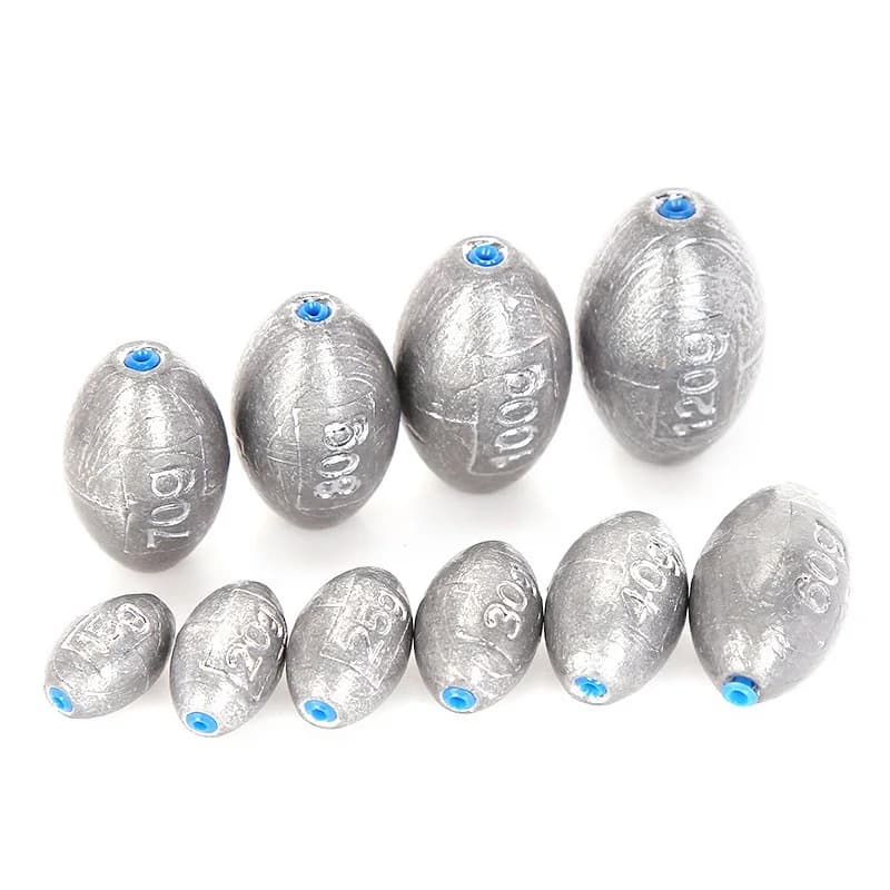 Plombs de pêche mer 2g-60g olive troués avec échelle - lest plombé pour pêche en mer précise