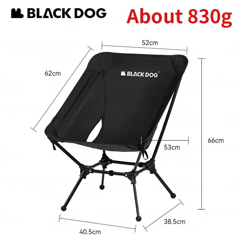 Chaise pliante Naturehike Blackdog Moon Chair aluminium pour pêche et camping capacité 130kg