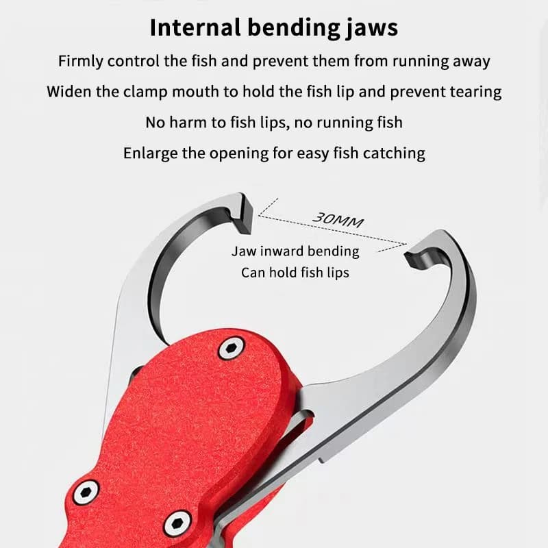 Pince à lèvres pêche aluminium avec balance - Accessoire portable grip sécurisé pour poissons