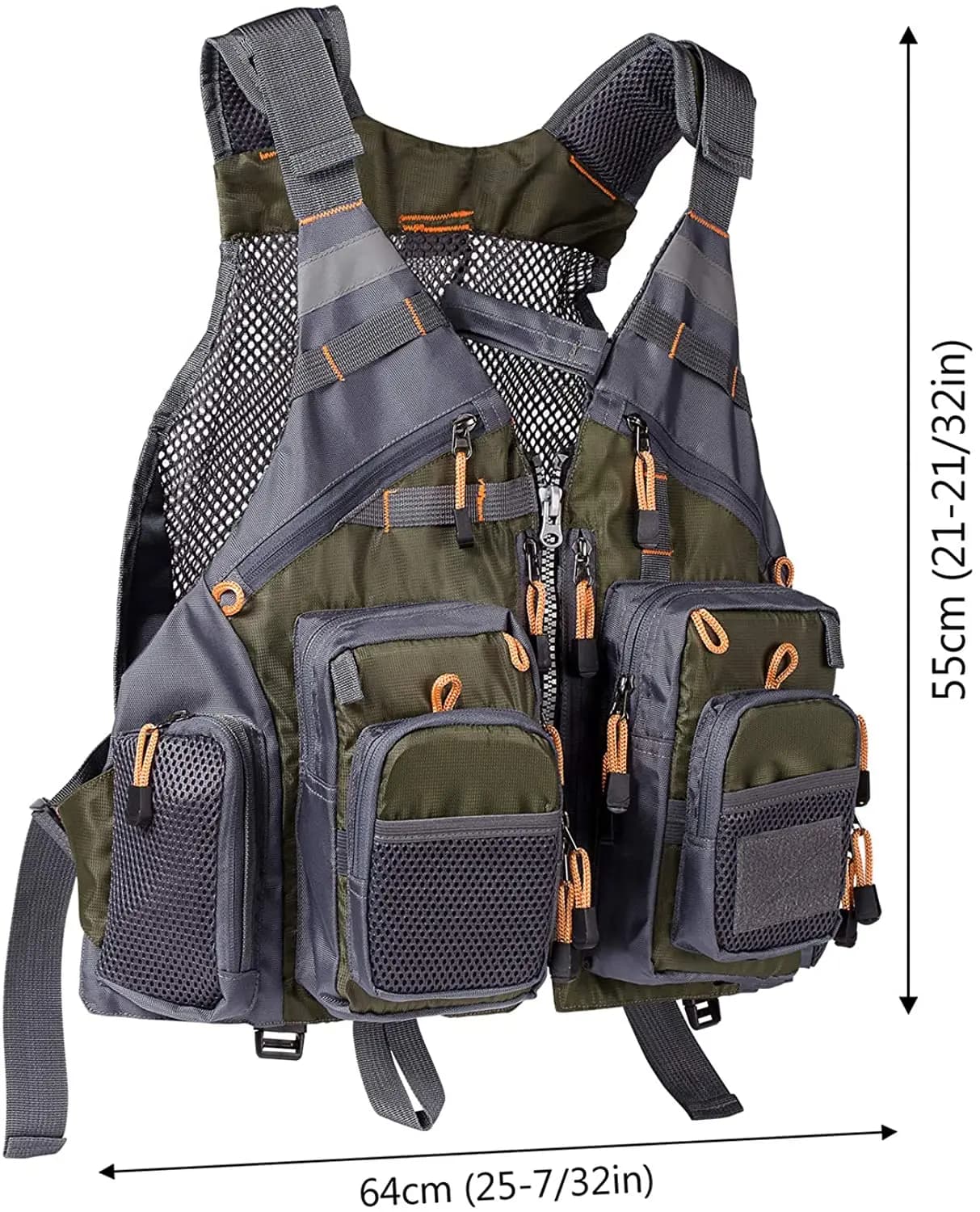 Gilet de pêche respirant léger ajustable sports extérieur natation rangement matériel pêche