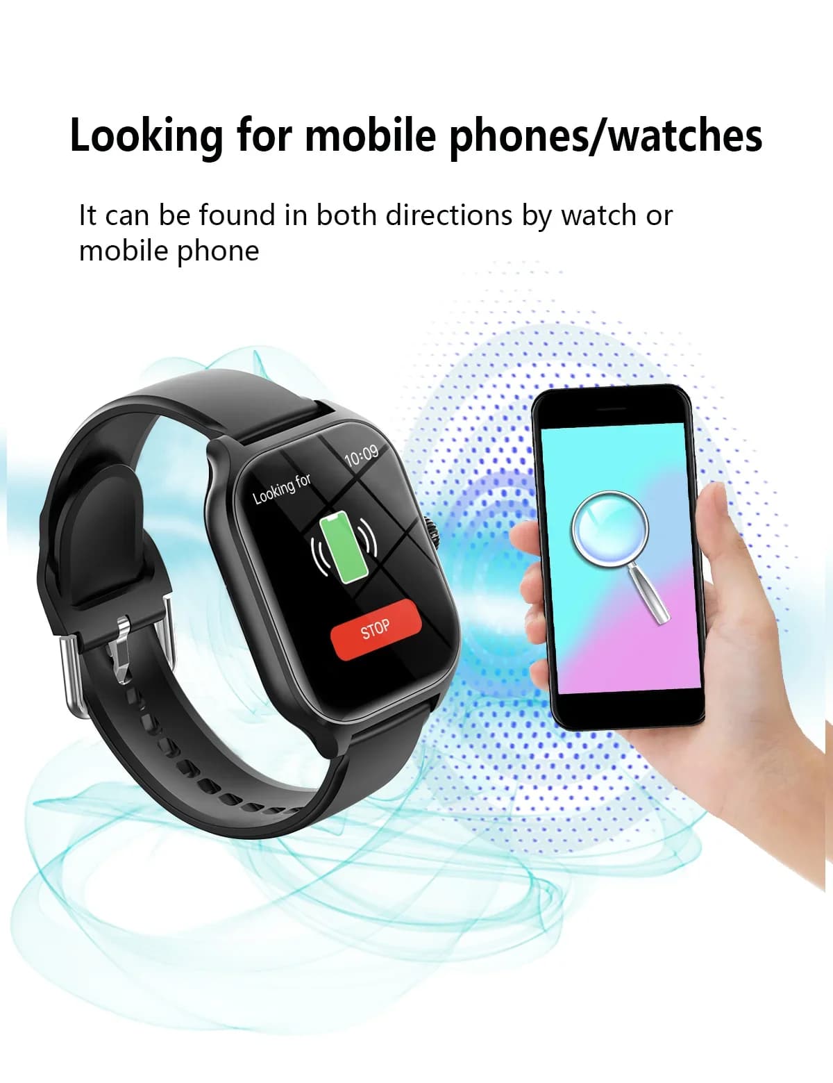 Smartwatch HOMEFISH C20 - Écran HD 1.77 pouce, appels Bluetooth, alertes messages, modes sport homme femme