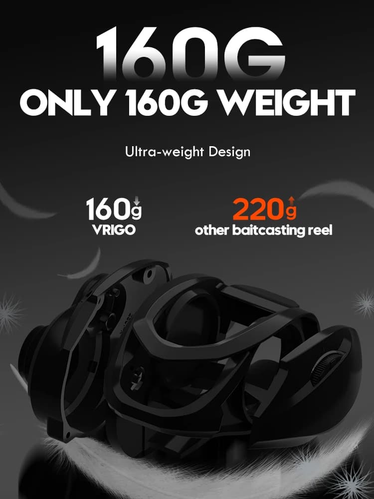 ANATONO Vrigo 160g Ultralight Baitcasting Reel BFS Fishing Reel 7.2 Gear Ratio S