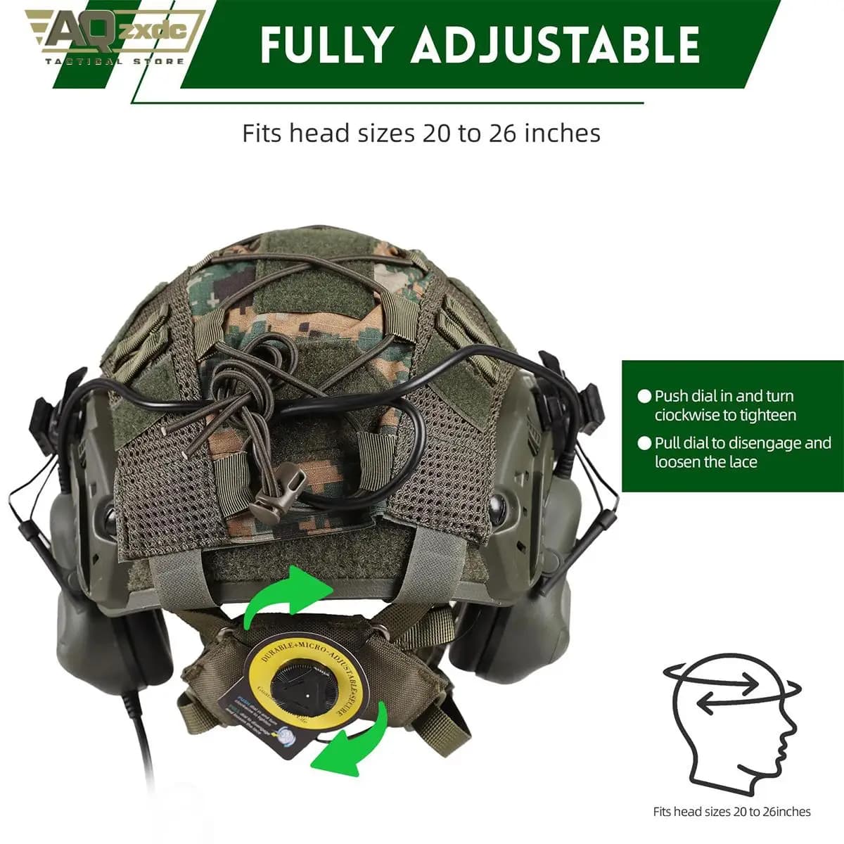 Casque tactique AQzxdc 4en1 avec casque - Équipement complet pour pêche en kayak et sports nautiques