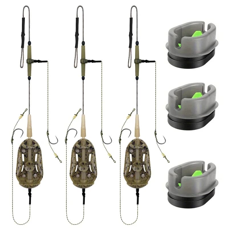 Montage carpe hair rig avec feeder method et doubles hameçons - Pêche française