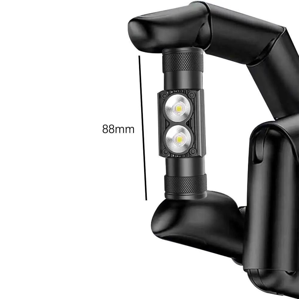 Lampe frontale BORUiT D25 double LED 2000LM étanche Type-C pour pêche et camping - Ultra-puissante