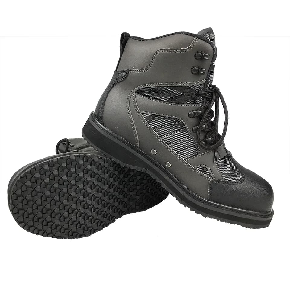 Chaussures de pêche étanches avec semelle feutre ou caoutchouc pour pêche en mer et rivière