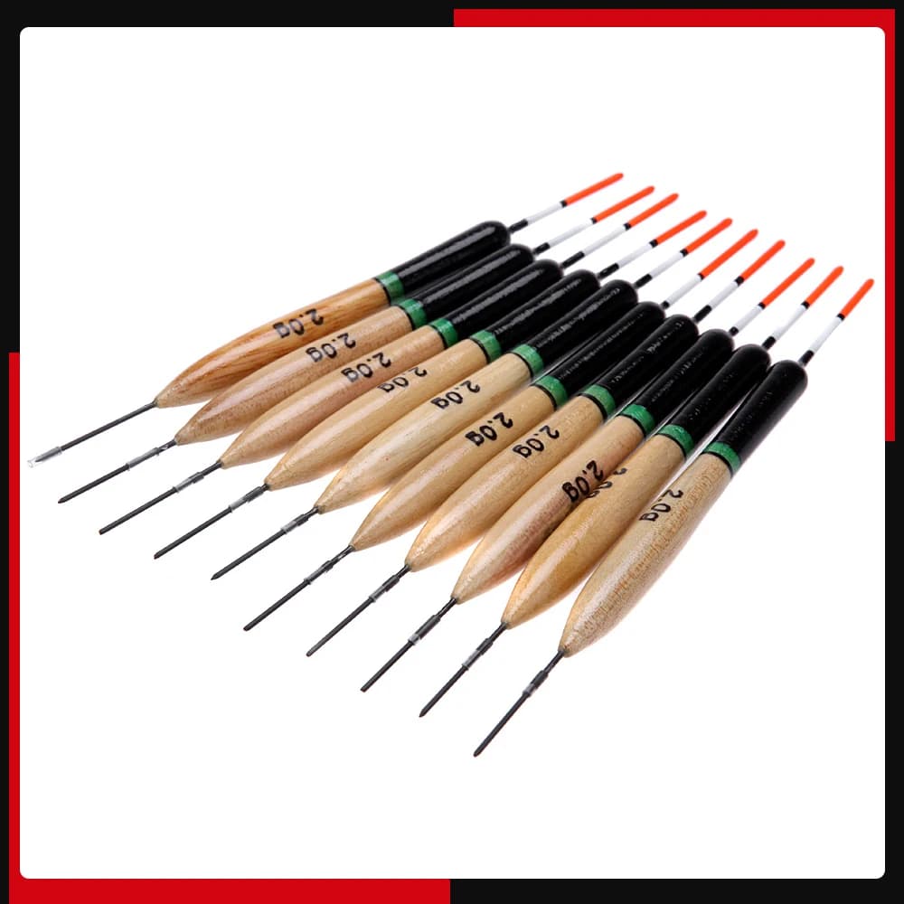 10Pcs flotteurs pêche 2g bois paulownia léger accessoires pêche activités extérieures