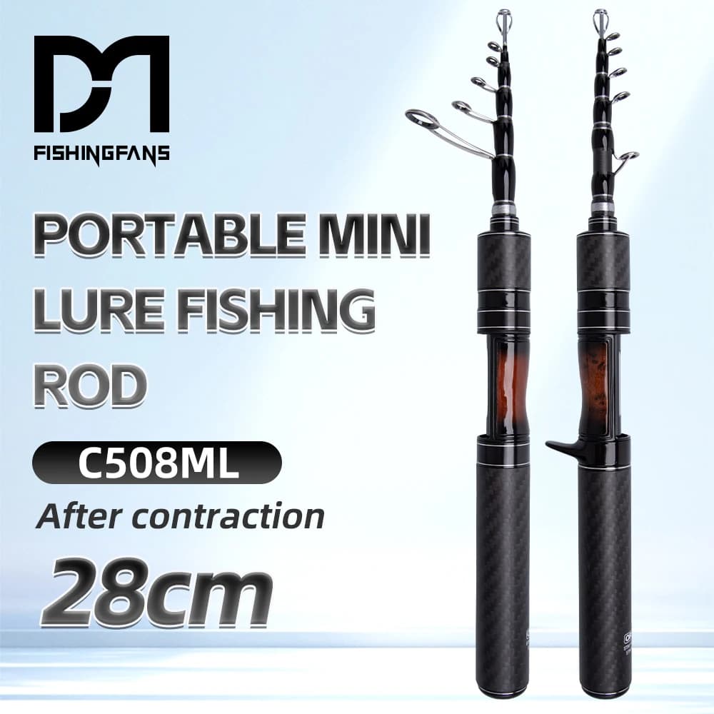 Canne leurre télescopique FISHINGFANS carbone medium light poignée voyage portable pointe solide