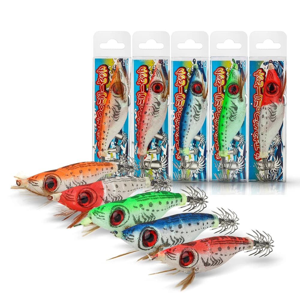 Leurre pêche mer 5 leurres durs leurre crevette octopie seiche appât artificiel hameçon plomb