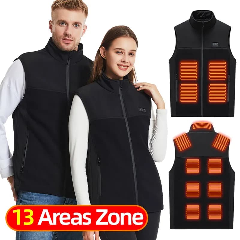Gilet chauffant USB rechargeable pêche chasse - Veste électrique homme femme chauffante extérieure