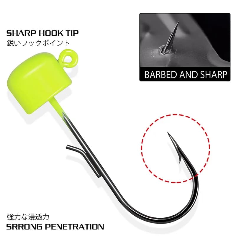 Hameçons jig head Sougayilang 3.5g-5.5g pour leurres souples - Pêche au ned rig, perche, truite, black bass