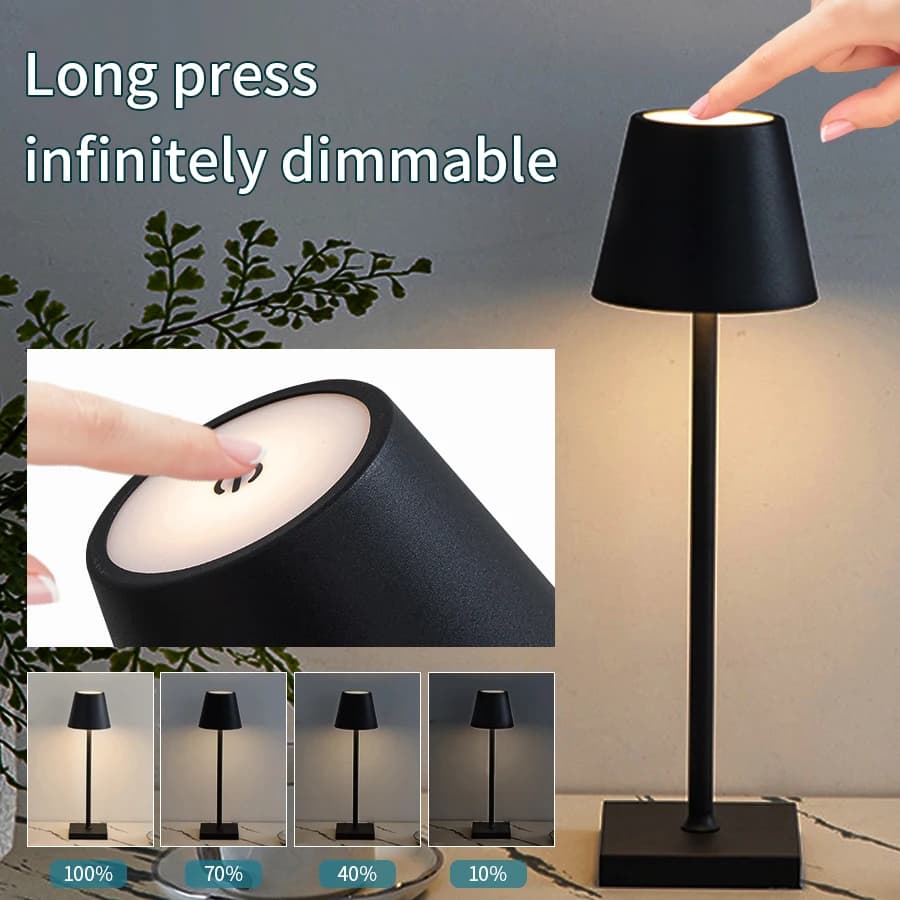 Lampe de table rechargeable LED 3 niveaux pour cabane pêche - Éclairage ambiant bureau club décoration