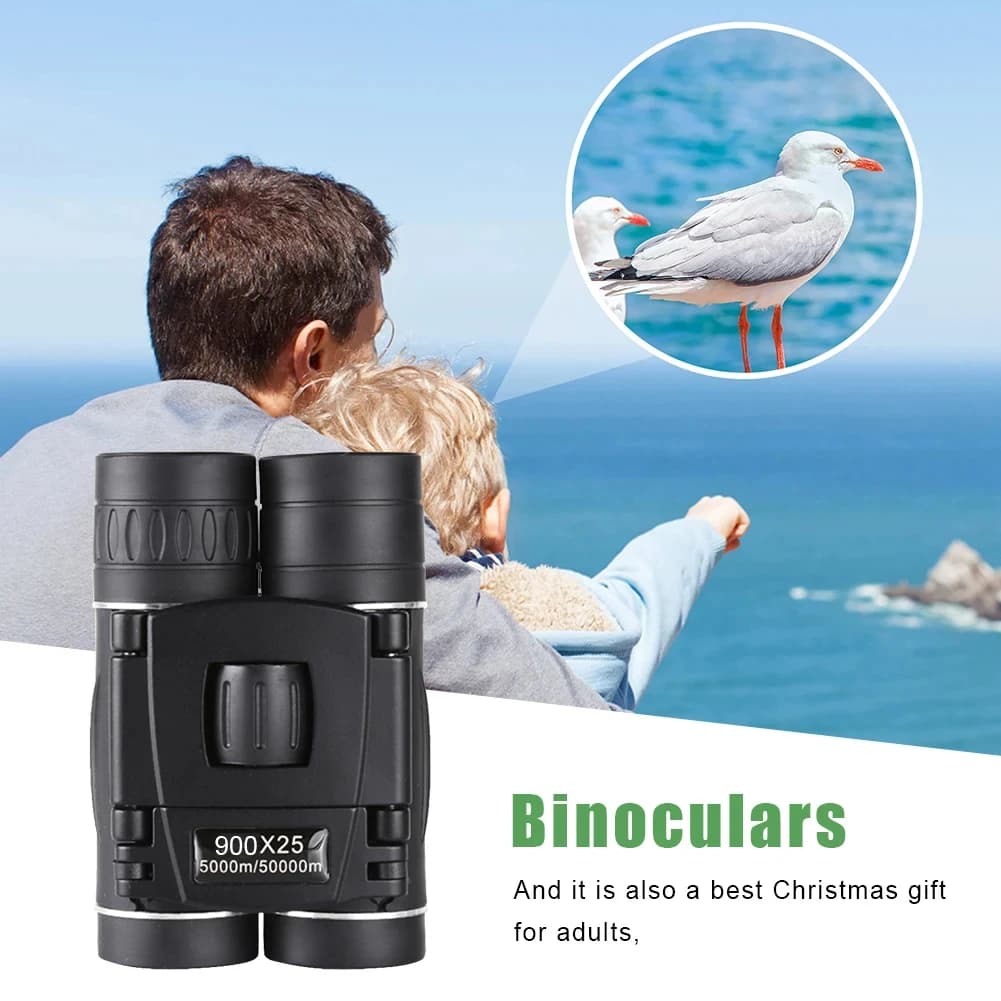 Jumelles HOMEFISH 900x25 HD zoom puissantes longue portée BAK4 pour pêche faible luminosité