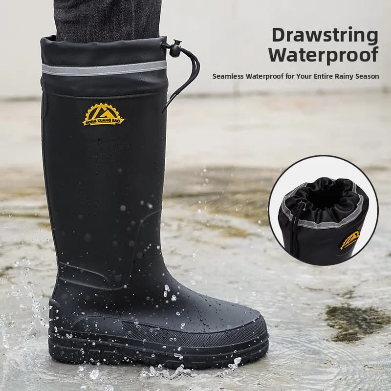 Bottes de pluie homme hautes mode imperméables antidérapantes pour pêche et chantier