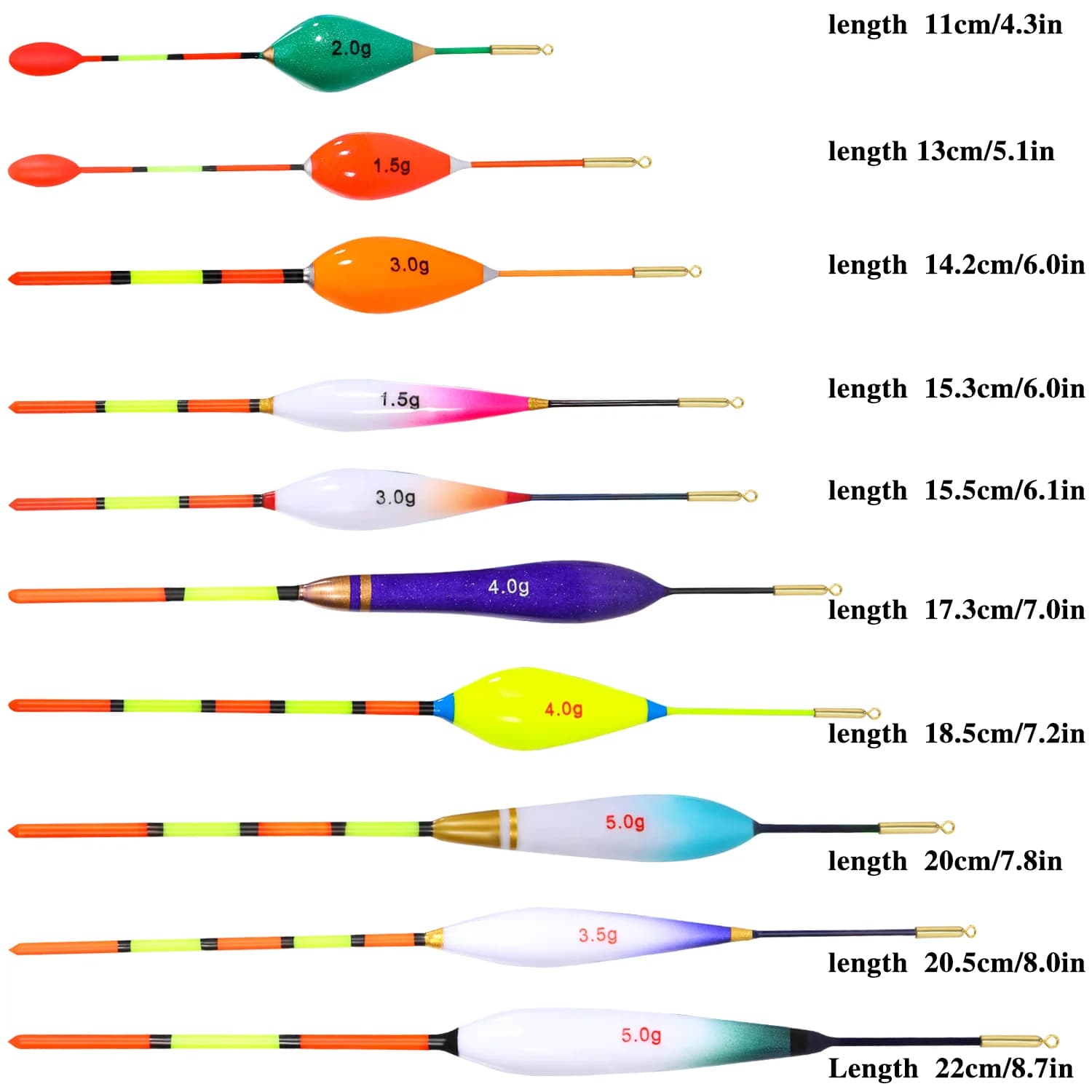 Set de flotteurs Sougayilang 10 pièces - Flotteurs mousse dure, bois coulissant pour truite et perche