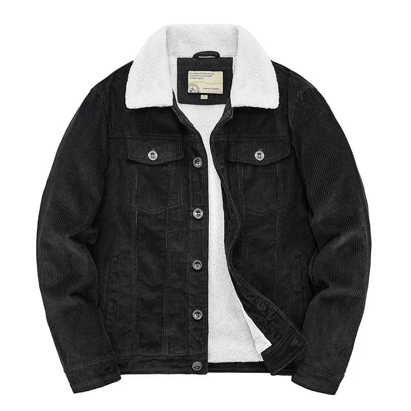 Parka matelassé homme en coton et velours côtelé - Veste chaude ample pour pêche hivernale confortable