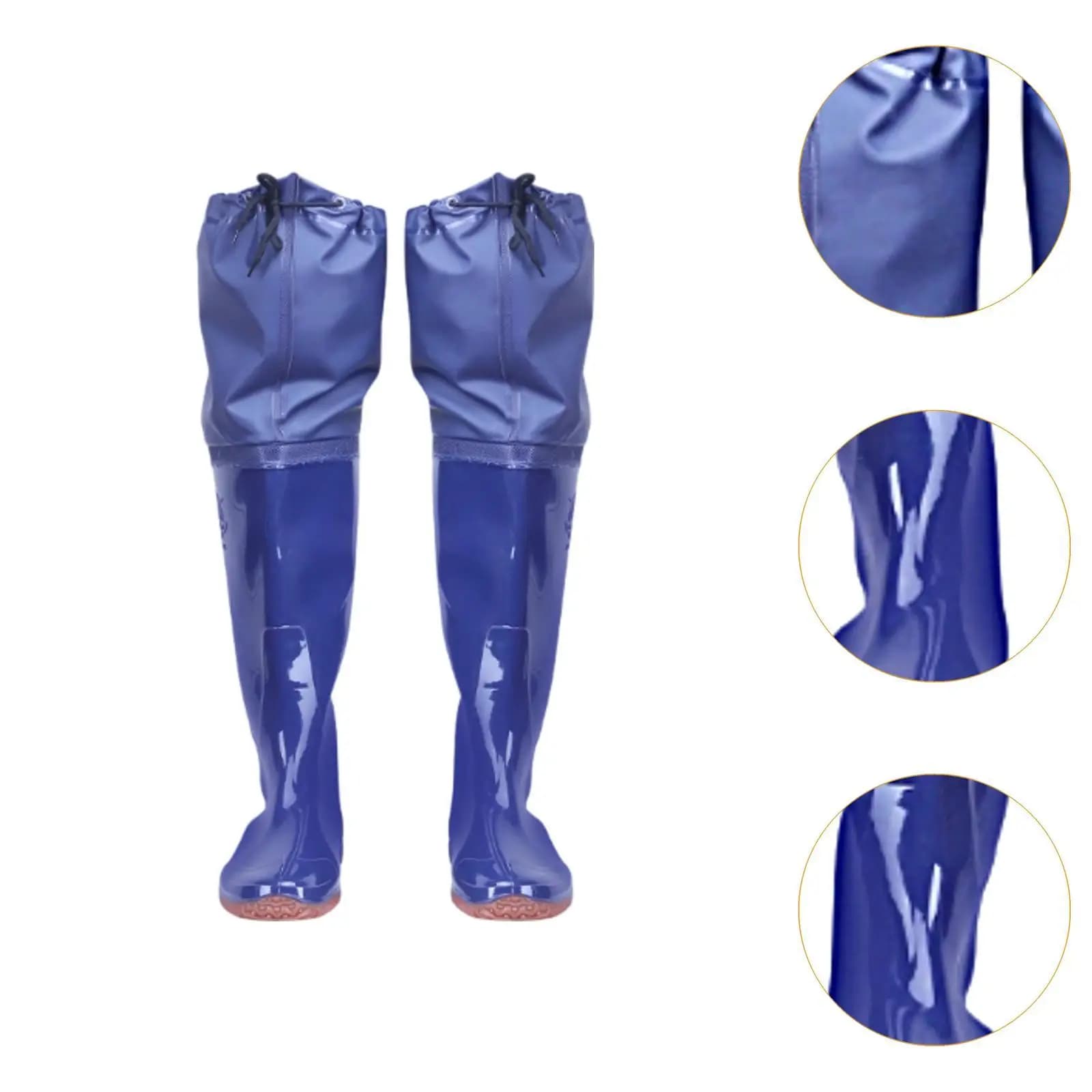 Bottes cuissardes PVC hauteur 60cm homme imperméables résistantes pêche wading
