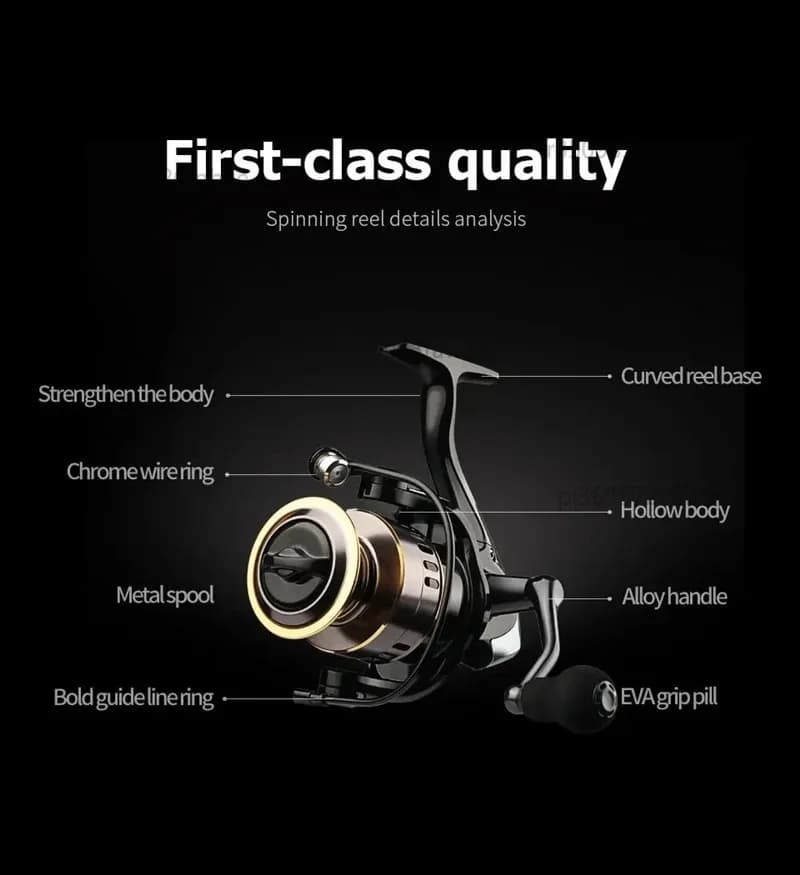 Nouveau moulinet spinning métal frein 12KG - Roue haute vitesse adaptable tous plans d'eau
