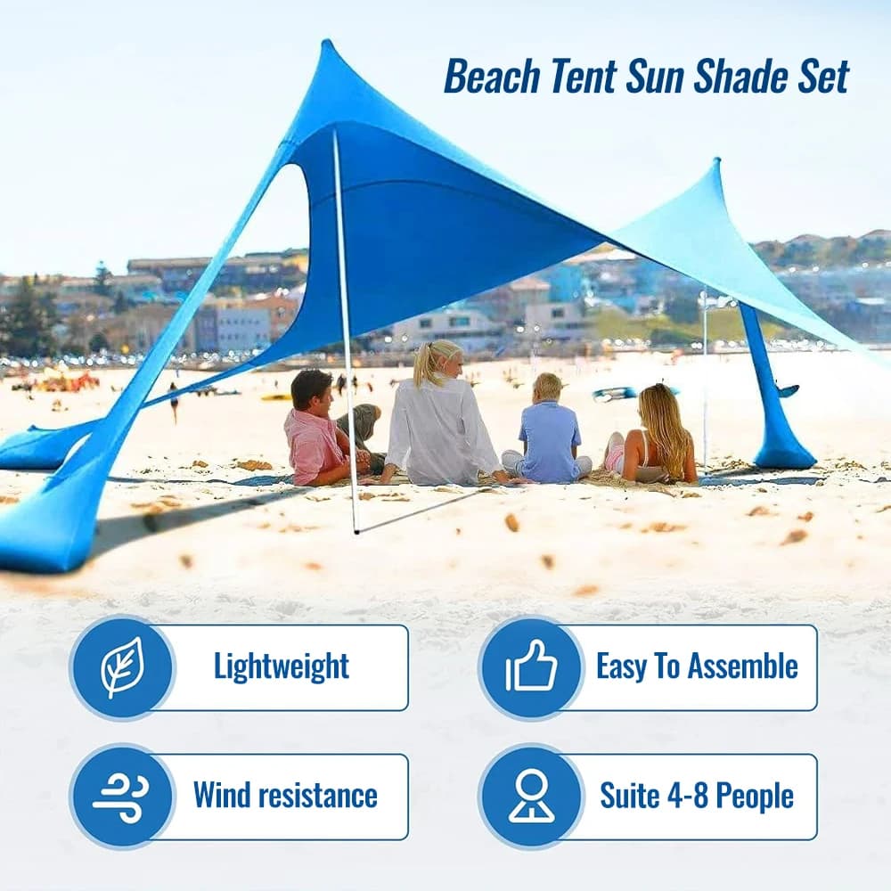 Tente plage lycra portable protection UV installation facile abri pêche camping pique-nique extérieur ombrage