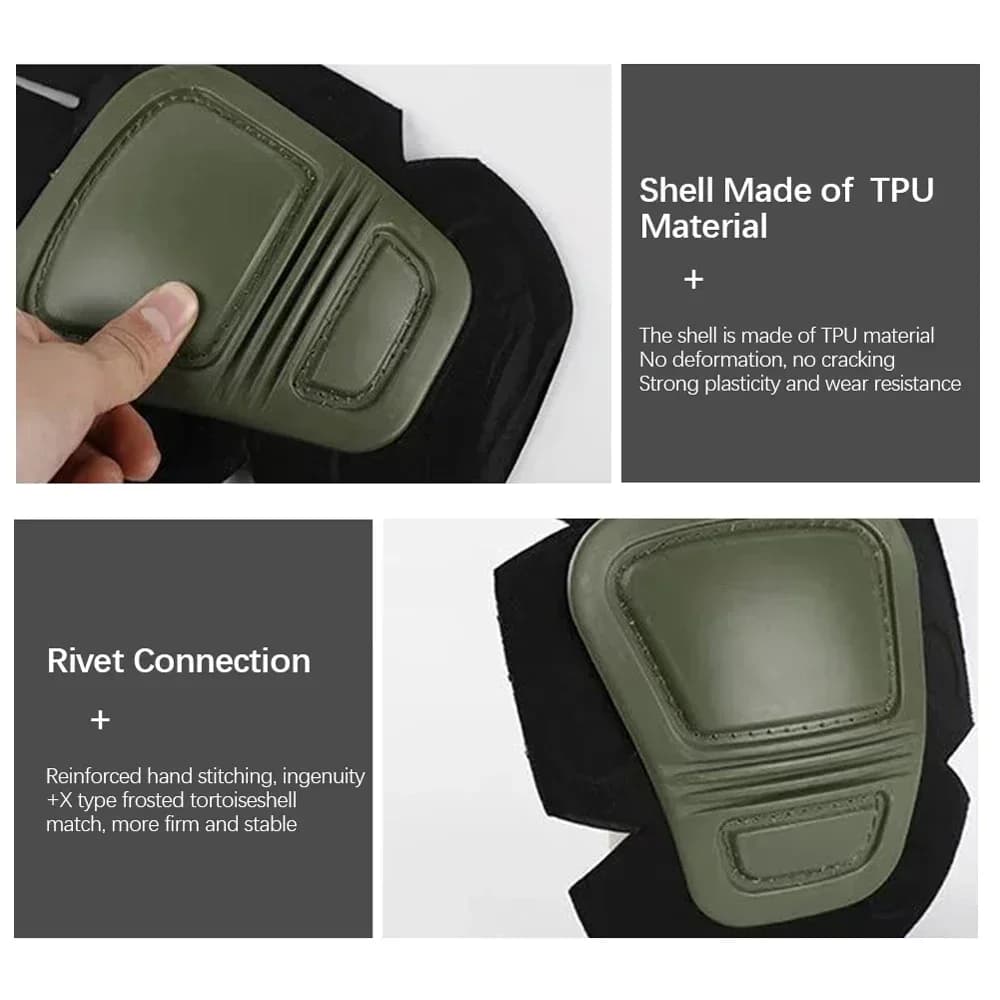 Set genouillères coudières tactiques camouflage - Protection pêche chasse équipement militaire