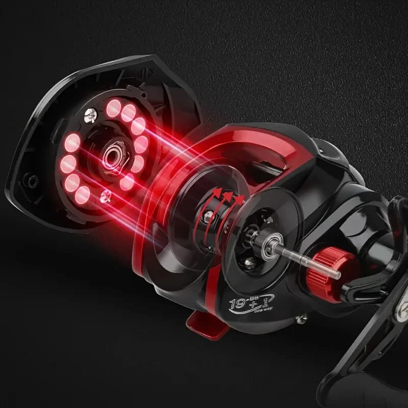 Moulinet baitcasting GLS 8KG drag 7.2:1 18+1BB spool métal pour pêche eau douce et mer carnassiers