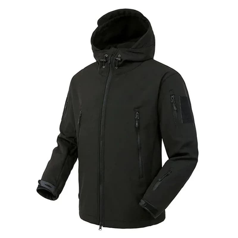 Veste militaire soft shell homme - Imperméable coupe-vent tactique avec capuche bomber