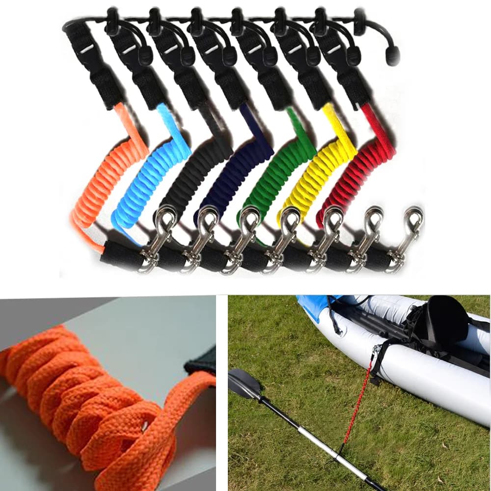 Laisse élastique enroulée pour pagaie SUP kayak canoë sécurité pêche navigation