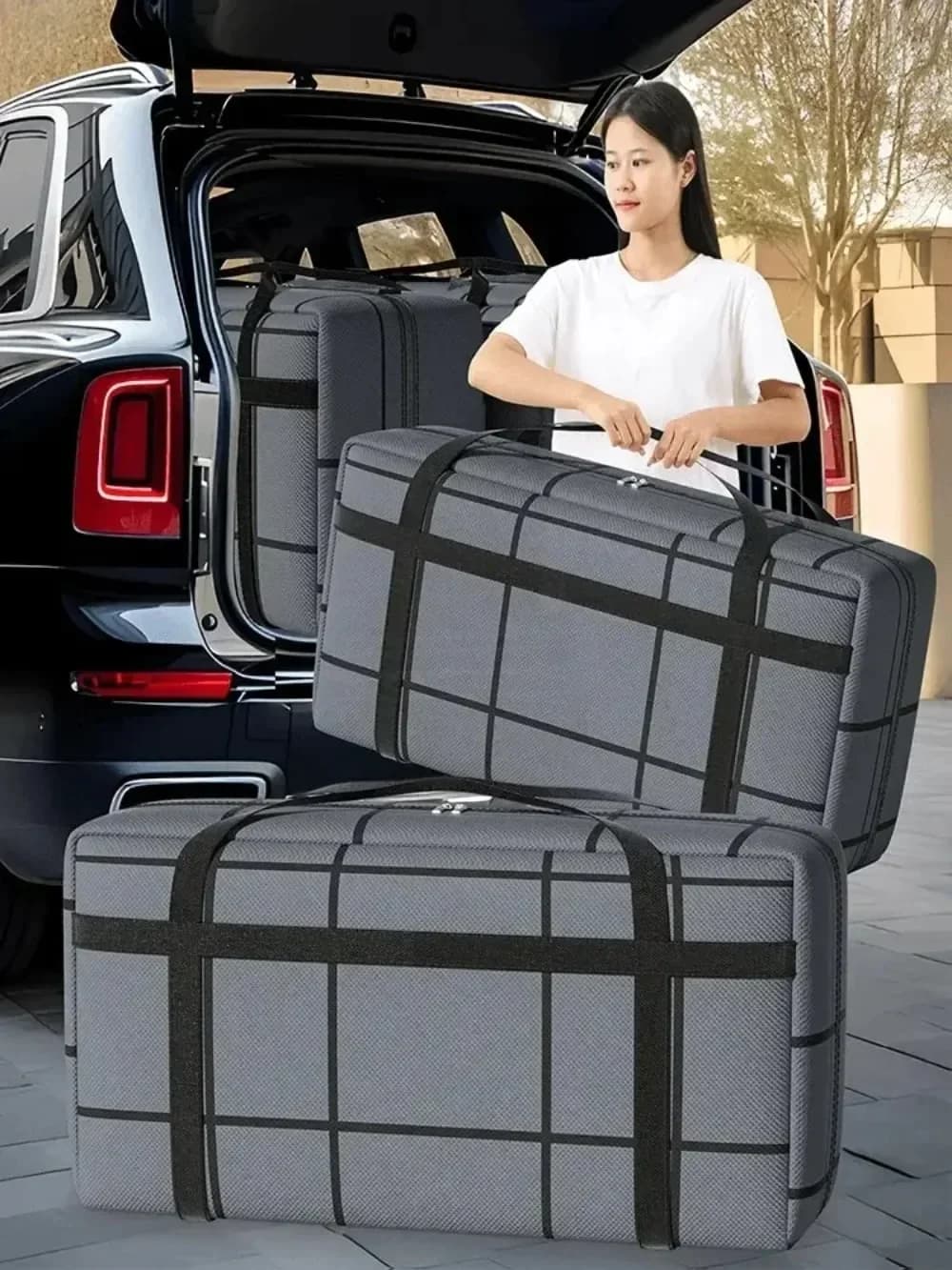 Sac de rangement grande capacité composite noir - Zippé étanche poussière et humidité charge lourde