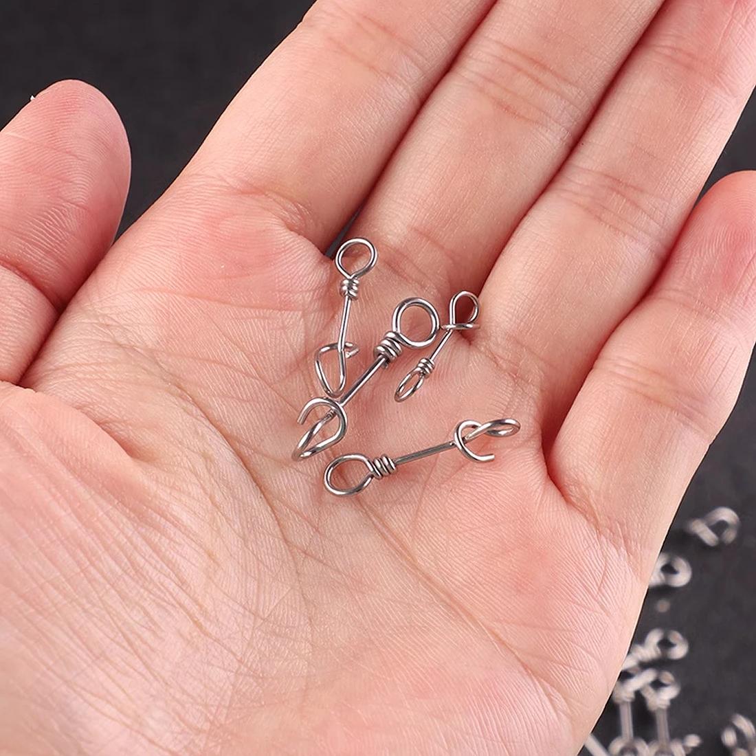 Snap Fishing 50-200Pcs - Connecteurs Rapides pour Leurres, Clips Inox Résistants Eau Salée