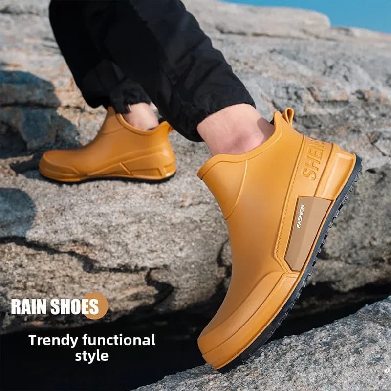 Bottes courtes imperméables nylon homme mode randonnée pêche camping antidérapantes résistantes à l'usure