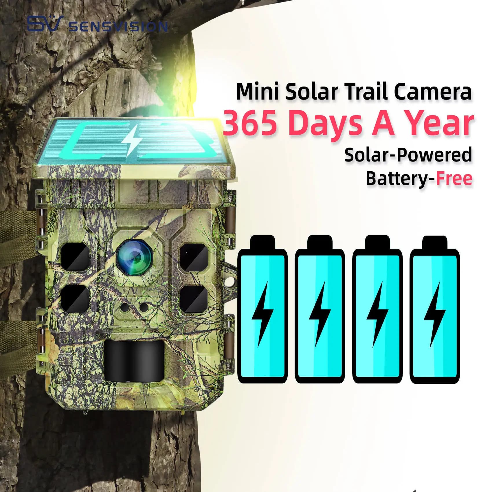 Caméra trail solaire mini étanche WIFI APP 365 jours autonomie pour ferme maison sécurité