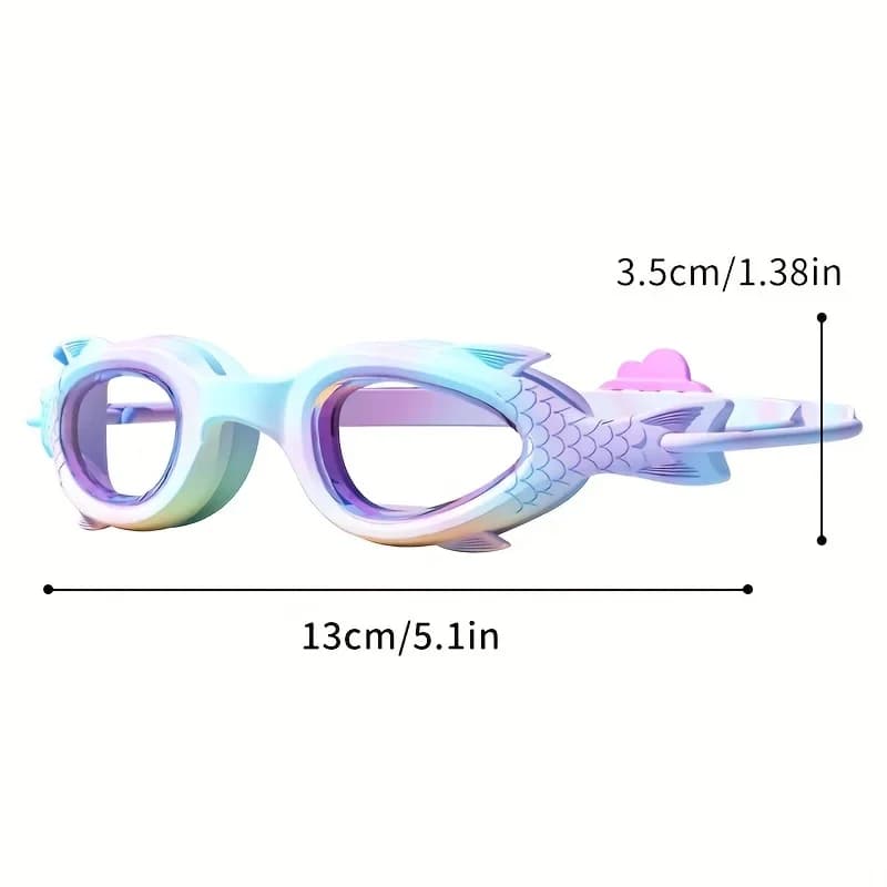 Lunettes de natation enfants poissons avec bonnet silicone garçons filles étanches anti-buée