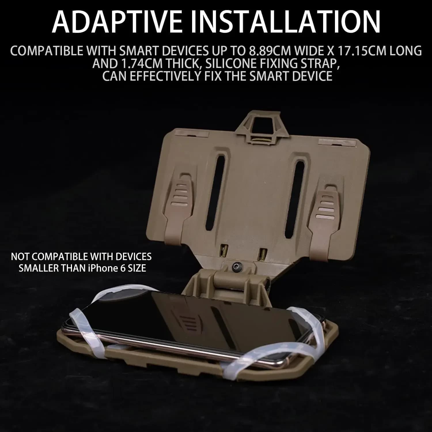 Porte-téléphone tactique MOLLE à accès rapide pour gilet de pêche et airsoft