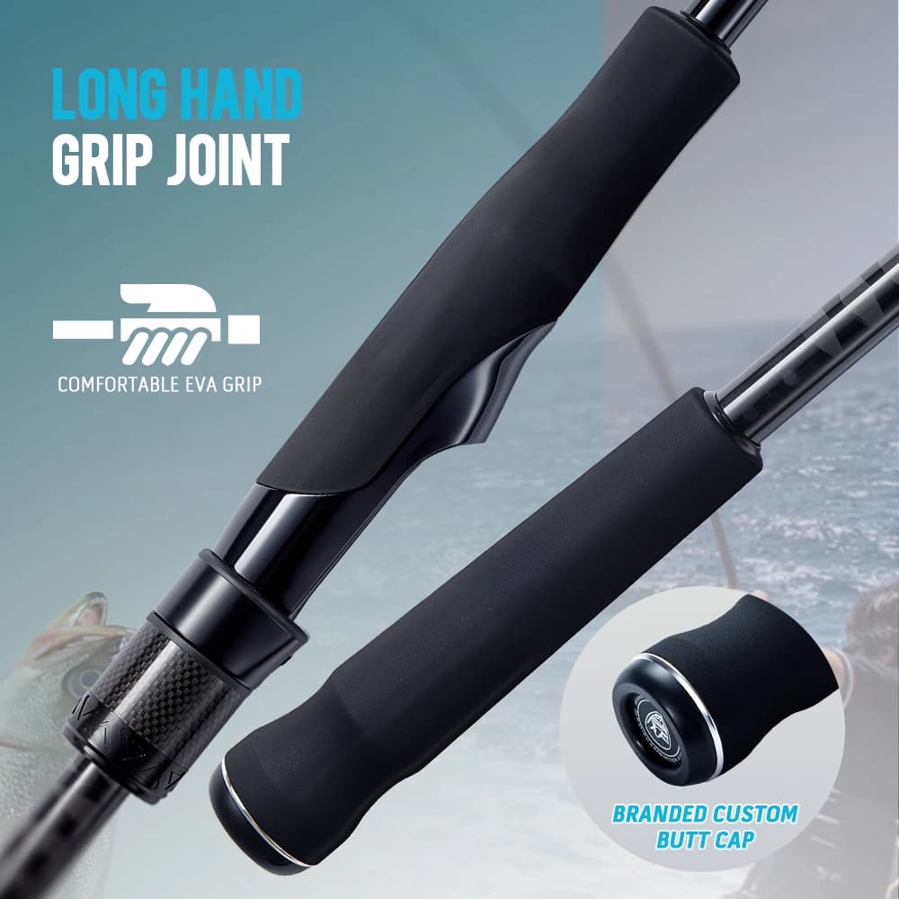 Canne à pêche mer CYLIUS KOMPLUM 40T carbone - Sensitive longcast anneaux Fuji pour pêche au calmar