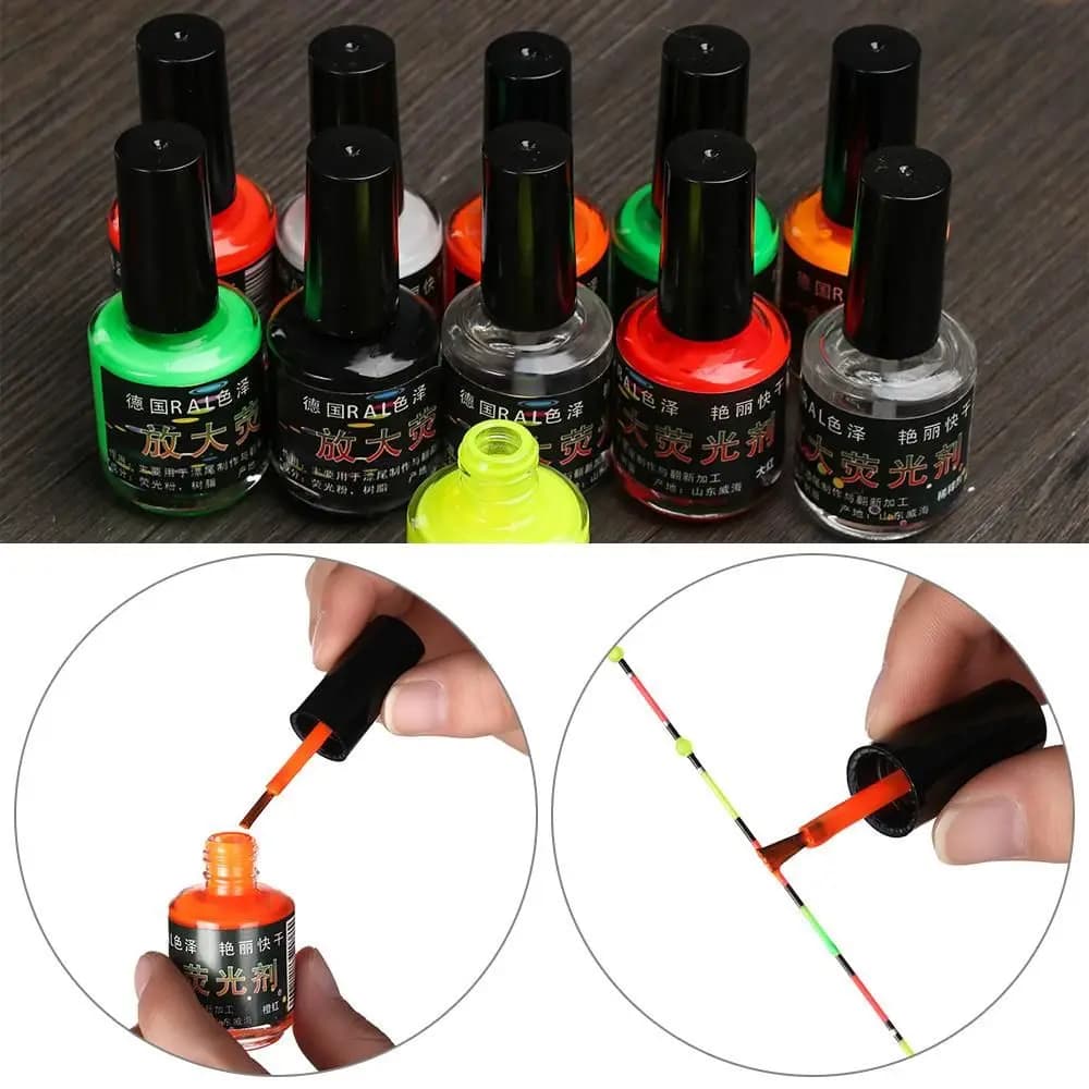 Accessoires DIY pour peindre flotteurs de pêche - Peinture fluorescente pour queues d'indicateurs visibles