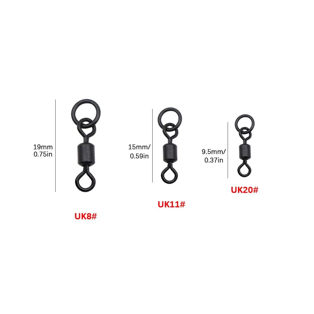 Émerillons flexibles 20 pièces pour montages carpe - Émerillons rotatifs chod rig et hair rig